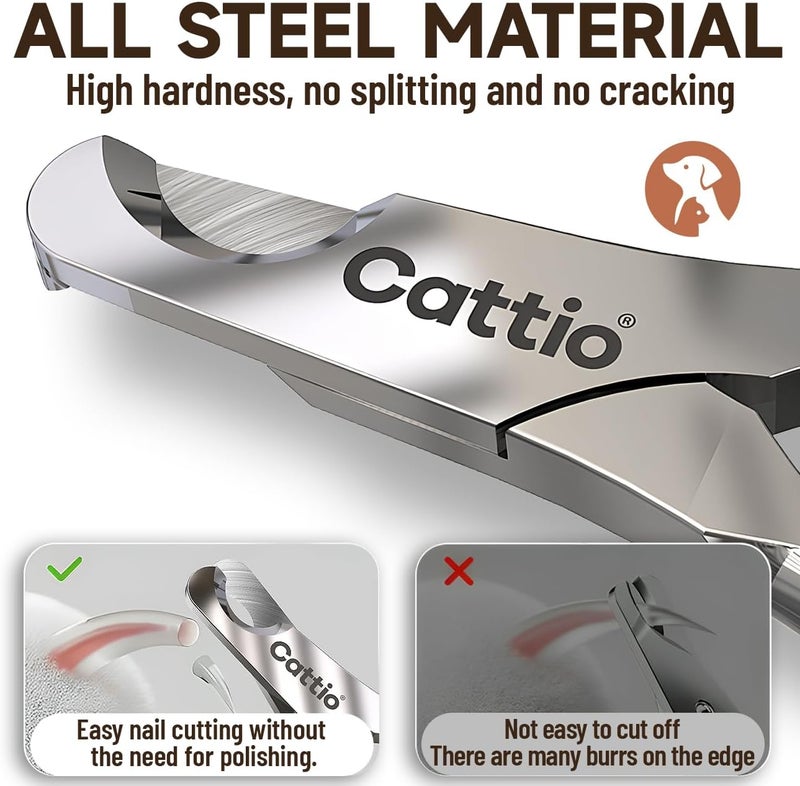Cattio Dog Nail Clippers - All Steel Material, Built-in Spring,Heavy Duty Dog Nail Trimmer Full Metal Razor Sharp Professional for All Dogs Cats with Thick Toena,Dog Nail Trimmers - Image 2